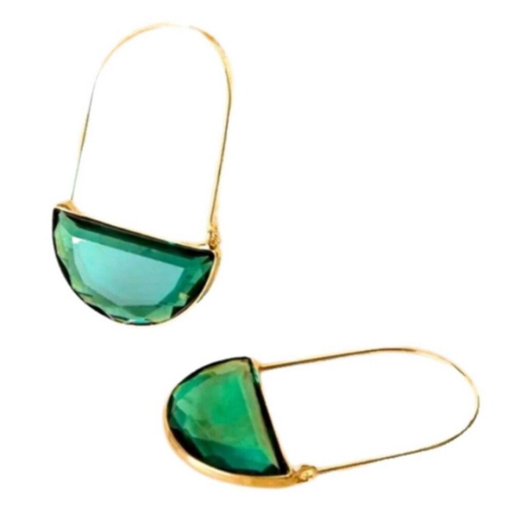 Glass Hoop Earrings Statement Boho